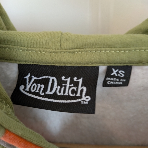 Von Dutch Orange and Green Camouflage Zip-Up XS - Picture 4 of 11